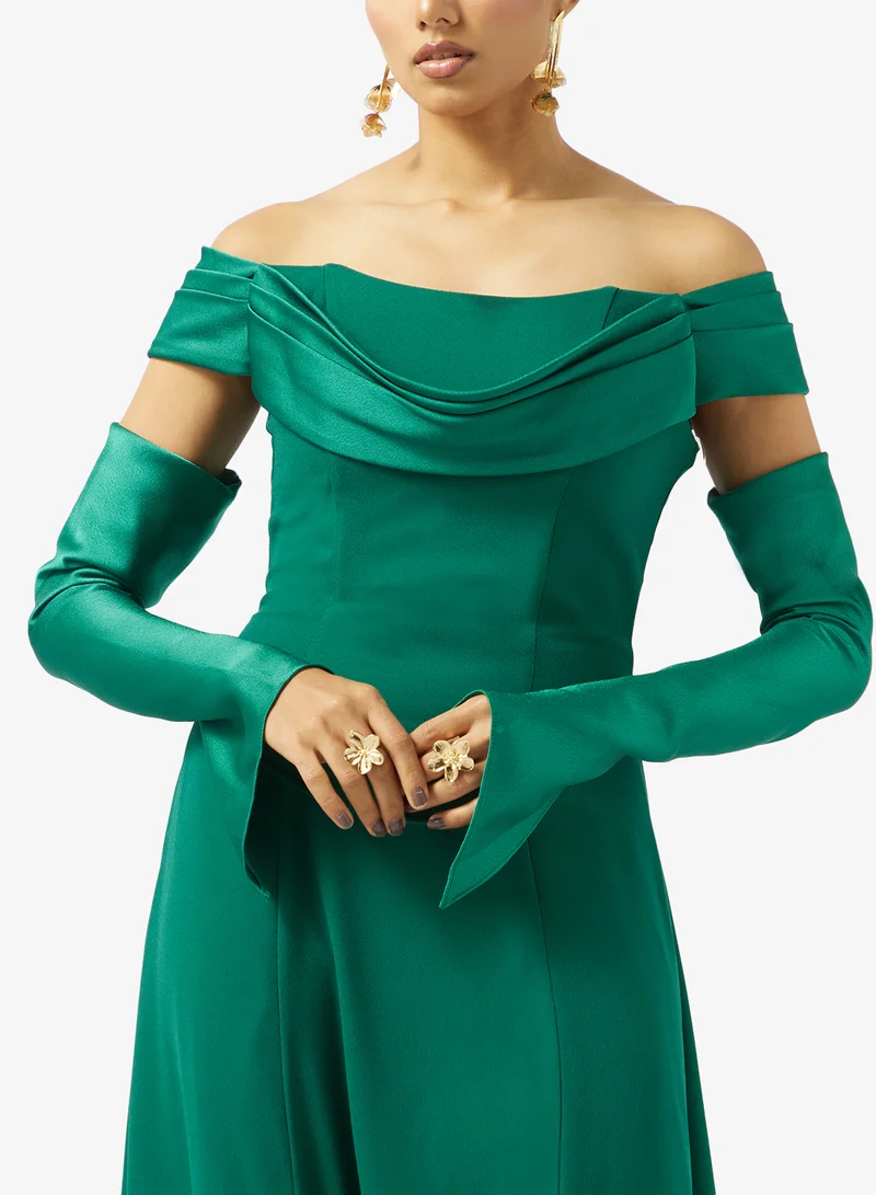 Akadia Fashion  A-LINE FREE SLEEVES CREPE DRESS for Women | Best Price UAE